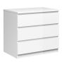 White Chest of Drawers - NANAIMO Medium Chest 3 Drawers