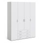 Space Wardrobe - 4 Doors 3 Drawers in White