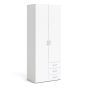 Space Wardrobe - 2 Doors 3 Drawers in White
