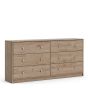 Oak Finish Chest of Drawers - MEAFORD Large Chest  6 Drawers  Double Chest
