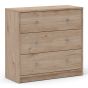 Oak Finish Chest of Drawers - MEAFORD II Medium Chest 3 Drawers
