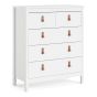 White Chest of Drawers - BURNLEY Medium Chest  5 Drawers