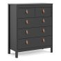 Black Chest of Drawers - BURNLEY Medium Chest  5 Drawers