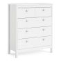 White Chest of Drawers - MEMPHIS Medium Chest  5 Drawers