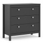 Black Chest of Drawers - MEMPHIS Medium Chest 3 Drawers