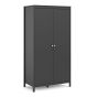 Madrid Wardrobe with 2 Doors in Matt Black - Matt Black