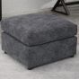 LORVANI Fabric Cushion Footstool - Dark Grey