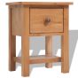 Nightstand 36x30x47cm Solid Oak Wood Brown - Fluer