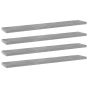 Bookshelf Boards 4 pcs Concrete Grey 60x10x1.5 cm Engineered Wood