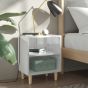Bed Cabinets Solid Wood Legs 2 pcs High Gloss White 40x30x50cm - Sienna