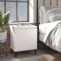 Bed Cabinet with Metal Legs White 40x30x50cm - Alba