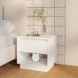 Bedside Cabinet White 45x34x44cm Engineered Wood