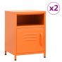 Nightstands 2 pcs Orange 35x35x51cm Steel - Qiao