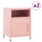 Nightstands 2 pcs Pink 35x35x51cm Steel - Rouen