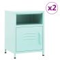 Nightstands 2 pcs Mint 35x35x51cm Steel - Tiao