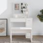 Dressing Table with Mirror High Gloss White 86.5x35x136cm