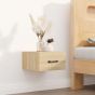 Wall Mounted Bedside Cabinet Sonoma Oak 35x35x20cm - Zhon