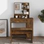 Dressing Table with Mirror Smoked Oak 86.5x35x136cm