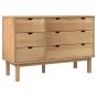 Oak Finish Chest of Drawers - LISTOWEL Large Chest 6 Drawers Double Chest