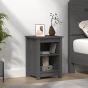 Bedside Cabinet Grey 40x35x55cm Solid Wood Pine