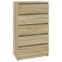 Oak Finish Chest of Drawers - ARMAGH Medium Chest 5 Drawers