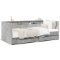 Daybed with Drawers 75x190cm Small Single Concrete Grey