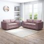 LORVANI Fabric 3 and 2 Seater Fullback Sofa Set - Pink