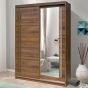 React Sliding Door Wardrobe 175cm - Walnut