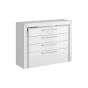 White Chest of Drawers - ANALDA Large Chest 4 Drawers