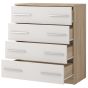 Oak Finish Chest of Drawers - ORMISTON Medium Chest 4 Drawers