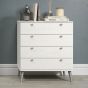 White Chest of Drawers - SIDE Medium Chest  4 Drawers
