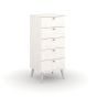 White Chest of Drawers - SIMI Tallboy Small Chest 5 Drawers