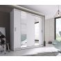 Sliding Wardrobe - ARTU 2 Door Mirrored Wardrobe White 220cm
