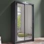 Avant 120cm Full Mirrored Sliding Wardrobe - Grey