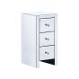 Silver Chest of Drawers - NOVA Tallboy Small Chest 3 Drawers Mirrored