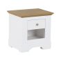 Bedside Table White with Light Wood