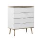 White Chest of Drawers - KINSTON Medium Chest  4 Drawers