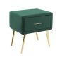 1 Drawer Velvet Bedside Table Green