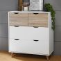 White Chest of Drawers - STONEHAVEN Medium Chest  4 Drawers