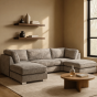 Bishop U-Shape Fullback Sofa - Grey