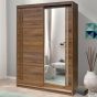 React Sliding Door Wardrobe 150cm - Walnut