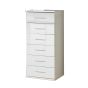 White Chest of Drawers - CALLISTO Tallboy Medium Chest 6 Drawers