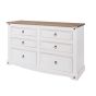 White Chest of Drawers - COBURG Large Chest 6 Drawers