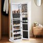 Jewellery Cabinet - VERRIA Swivel Lockable Mirror Organizer Frameless - Black