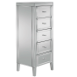 Silver Chest of Drawers - VAUGHAN Tallboy Medium Chest 5 Drawers Mirrored