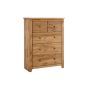 Pine Finish Chest of Drawers - HARLAN Medium Chest 5 Drawers