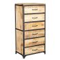 Natural Finish Chest of Drawers - CARLSBAD Tallboy Medium Chest  6 Drawers