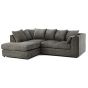DANIEL Jumbo Cord 4 Seater L Shaped - Left Hand Facing Corner Sofa - Grey