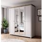 Portugal 20 - 4 Door Wardrobe 200cm - White with Oak Lefkas