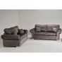 LYNDA Dapple Fabric 3 Seater and 2 Seater Fullback Sofa Set - Grey